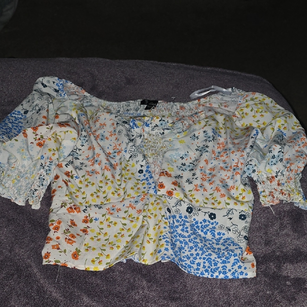 Rainbow Multicolor Floral  Blouse